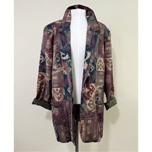 Vintage Toni Garment For C.C Magic Oversize Printed Blazer Shoulder Pads